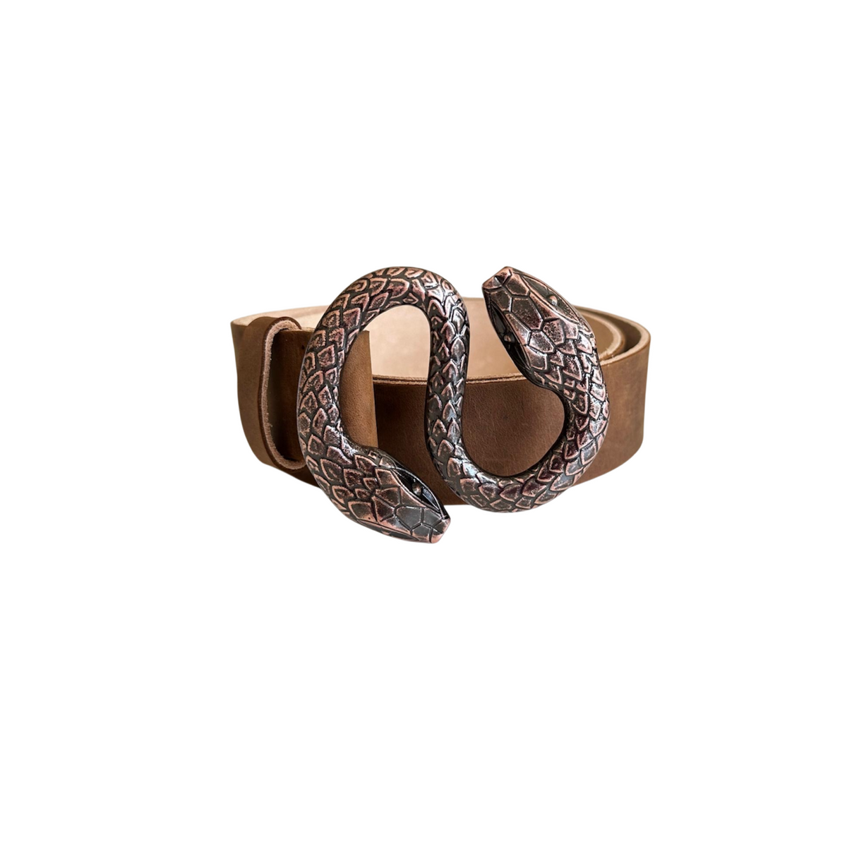 HS Design Snake Bronze Belt B1075 - Copperhead Snake Print Leather Belt - Double J Saddlery main image 4